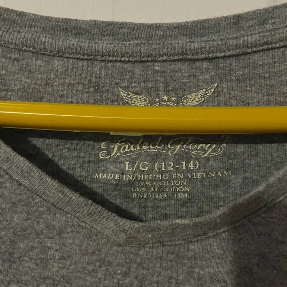 Faded Glory Heather Gray Long Sleeve Tee - Picture 2 of 2